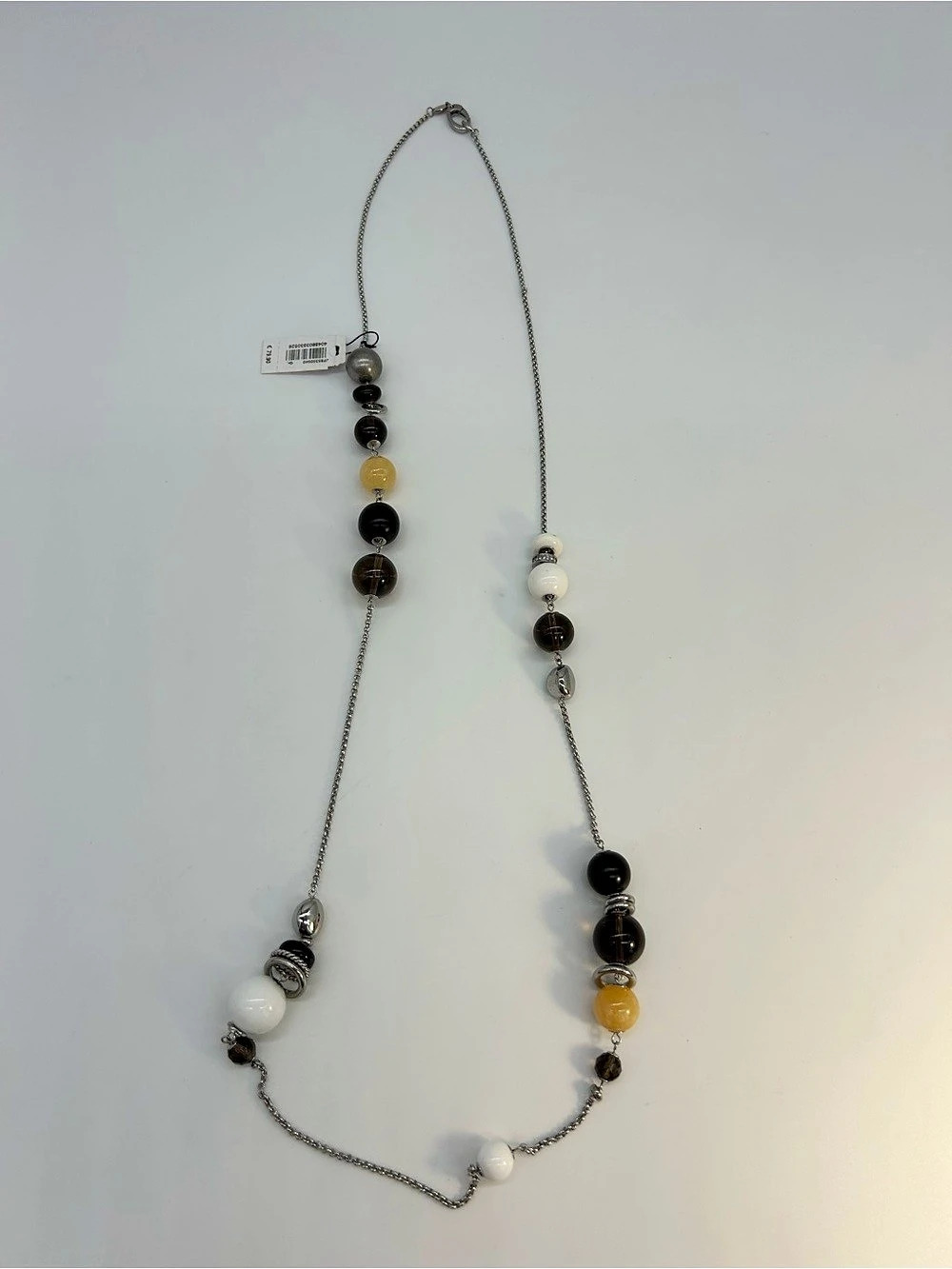 Fossil Beaded Necklace in Black & White NWT